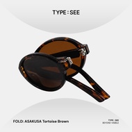 TYPE:SEE - FOLD: ASAKUSA Oval Polarized Retro Sunglasses