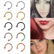 Stainless Steel Cone Spike Horseshoe Circular Septum Nose Ring Nipple Hoops Nose Septum Eyebrow Ear 