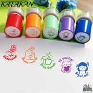 KATAKAN 5Pcs Spanish Seal, Encourage Students Set Award Teacher Seal Stamp, Cartoon Durable Cute Ani