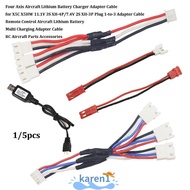 KAREN 1/5pcs Lithium Battery Charger, 11.1V 3S XH-4P/7.4V 2S XH-3P Plug Multistyles Adapter Cable,  