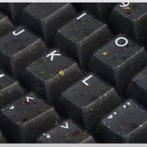 PBTfans Neon R2 Keycap ABS Custom Translucent Glitter Keyboard Cap Cherry Profile Key Cap for Mechan