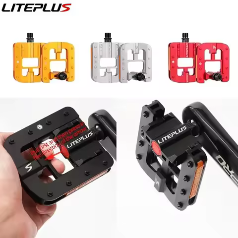 Liteplus bicycle pedal solid aluminum alloy fast folding bicycle pedal Bmx bicycle folding pedal bic