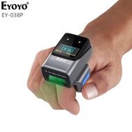 Eyoyo EY-038P Wearable Ring Barcode Scanner with Display Mini 2D QR Bluetooth Wireless Finger Bar Co