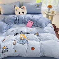 ชุดผ้าปูที่นอนลาย Tulip 4 ชิ้น ผ้าฝ้ายสีบริสุทธิ์ ผ้าฝ้ายซักได้ ชุดผ้าปูที่นอน 3 ชิ้น ชุดผ้าปูที่นอน