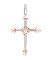 Lee Hwa Jewellery Classic La Fleche Diamond Cross Pendant