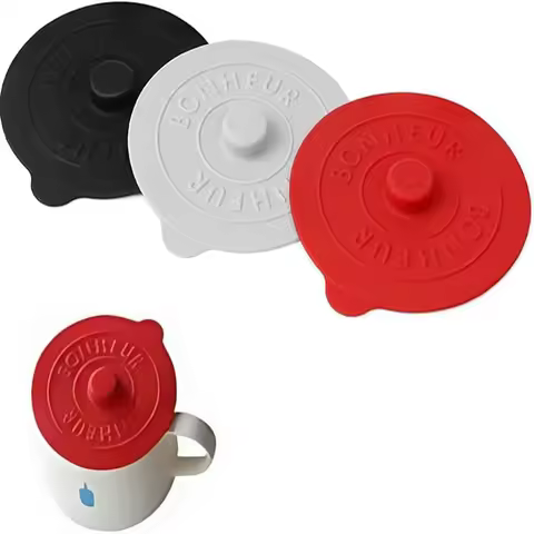 Set of 3/4 Silicone Cup Lids, Universal Round Food-Grade Lids for Coffee Cups, Tea Cups, Water Cups,