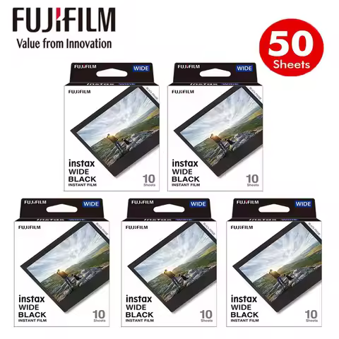 10/20/30/40/50 Sheets Fujifilm Instax Wide Film Black Film For Instant Wide 300 Instax Wide Link Pri
