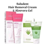 Saludent Gentle Hair Removal Cream Painless With Aloevera Gel (Niacinamide) Wax