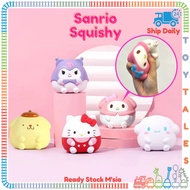 ToyTales 🍭 SANRIO SQUISHY TOY 🍭 Plushie Kids Stress Ball Soft Toy Cute Kuromi Cinnamoroll Pompompurin Hello Kitty Melody
