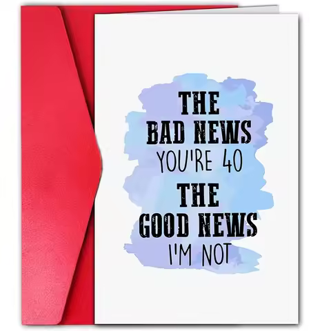 1 pc funny birthday card to celebrate your 40th birthday with a funny text. The perfect gift for fam