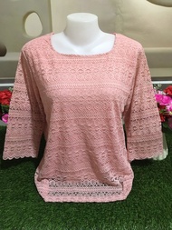 เสื้อลูกไม้ เสื้อแขนสามส่วน เสื้อแฟชั่นผญ เสื้อผ้าสาวอวบ เสื้อผู้หญิง เสื้อแฟชั่นผญ เสื้อลายลูกไม้ เ
