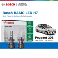 BOSCH BASIC LED H7 Halogen Headlight Retrofit Bulb for Peugeot 308 (T7) Year 2007 - 2014