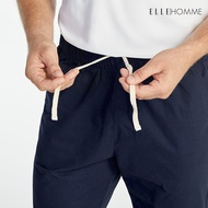 ELLE HOMME | กางเกงขายาวห้าส่วนเอวยางยืด กระเป๋าล้วง 2 ข้าง | W8Q001 - สีกรมท่า