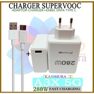280W Charger For OPP A3X 5G SUPERVOOC For Android Charger Adapter + Cable TYPE C, V8 Fast Charging F
