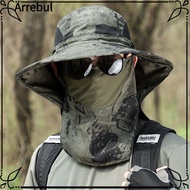 ARREBUL Outdoor Fisherman Hat, Large Shawl with Neck Cover Bucket Hat, Casual Breathable Mesh Wide B