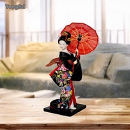 [Tooyful] Japanese Geisha Kimono Doll, 10 Inch, Asian Geisha Collectible Figurine, Geisha Kimono Sta