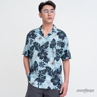 GALLOP : Mens Wear Graphic Print Hawaii Shirt เสื้อฮาวาย รุ่น GW9039 สี Blue Navy - กรม / ราคา 1790.-