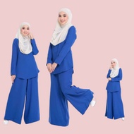 [READY STOCK] Muslimah Suit Blouse Dan Seluar Palazo Como Crepe