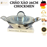 CHOCKMEN 26cm stir-fry pan, stainless steel stir-fry pan, CHOCKMEN pan, deep frying pan, CHOCKMEN de