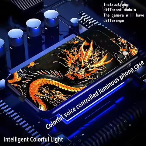 Dragon Voice Control LED Luminous Phone Case For Google Pixel 10 10A 9 8 Pro XL Glow Flash Back Cove