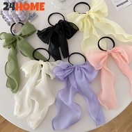 24HOME Girls Candy Lace Bow Hair Rope Lovely Colorful Hair Accessories Butterfly Hair Circle Hair Ro