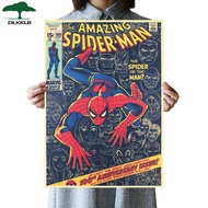 Dlklb Classic Anime Movie Comic Spider-Man Poster Vintage Bedroom Dorm Decor Decoration Painting 51x36cm Art Wall Sticker