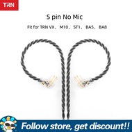 TRN Earphone Cable With QDC/S/C Pin Replacement Headphone Upgraded Wire 3.5mm Earbuds Line For KZ ZS