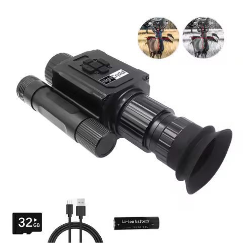 NK008 Digital Night Vision Scope, Hunting Infrared Riflescope Monocular 5X Zoom with 32GB card HD 10