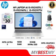 HP Laptop AI 15-fd2115TU / 15-fd2116TU /  15-fd2117TU ( Intel Core Ultra 5 / 16GB RAM/ 512GB SSD / I