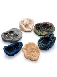 1塊天然水晶瑪瑙洞穴裝飾石,適用於魚缸和家居裝飾,隨機顏色