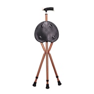【TikTok】Walking Stick for the Elderly Stool with Light Four-Leg Elderly Foldable and Portable Seat with Stool Triangle W