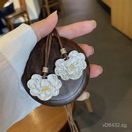 Engraved Filigree New Style Pure Silver Peace Lock Sweater Chain9999Xiaohongshu Necklace Peony Flowe