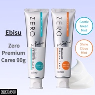 Ebisu Zero Premium Cares Toothpaste 90g Relax Refresh Variations