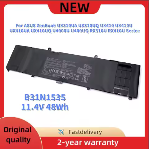 B31N1535 Laptop Battery For ASUS ZenBook UX310UA UX310UQ UX410 UX410U UX410UA UX410UQ U4000U U400UQ 