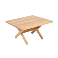 โต๊ะพับญี่ปุ่นไม้ยางพารา โต๊ะพับไม้นั่งพื้น ทรงเหลี่ยม ขนาด60ซม. สีไม้ธรรมชาติ