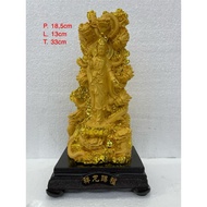 Goddess kwan im standing statue 9 dragons resin material 12in