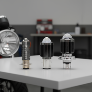 Black Rhino LED Projector Headlight for Motorcycles & Electric Bikes - Dual Color, H4 BA20D PX15D H6