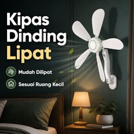 Kipas Dinding Mini Tanpa Drill 8 Bilah Angin Kuat Jimat Ruang Senyap Wall Fan Untuk Rumah Dapur Bili