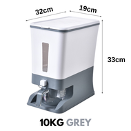 ☀️Life Core☀️ 12KG/10KG Rice Storage Kitchen Tupper Tech Ware HOME Rice Dispenser Automatic with Rinsing Cup Premium kitchen Tools Bekas Beras