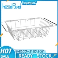 [Huyjdfyjnd]Expandable Dish Drying Rack over the Sink,Kitchen Stainless Steel Dish Drainer in Sink or on Counter