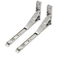 [2件裝] 不銹鋼F型彈簧活動支架 三角支架 折疊牆上置物架 隔板托架 [平行進口]