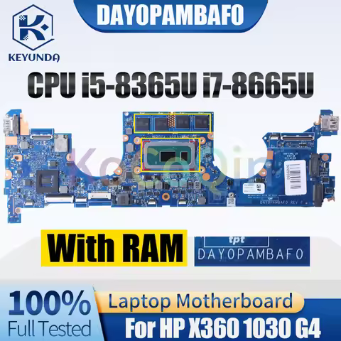 For HP X360 1030 G4 Notebook Mainboard DAY0PAMBAF0 i5-8365U i7-8665U With RAM L78696-601 L70769-601 