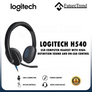 Logitech H540 USB Computer Headset With High-Definition sound and on-ear controls