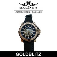 Balmer 7990G-BRG-4 Gents Automatic Semi-skeleton 100m Black Leather Strap Watch