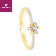 HABIB Flower Straight Band Diamond Ring in 375/9K Yellow Gold 265111022(YG)