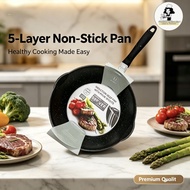 MY DOT Stone Coating Smokeless Non Stick Frying Pan Induction Deep Pan (26cm/28cm/30cm)