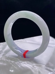 純天然 A 貨翡翠玉手鐲尺寸 55  緬甸老坑料 冰糯種飄紫 冰潤細膩