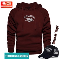 BONUS HAT.. Men's Hoodie Sweater Nevada Text SilverWanita Distro Jacket/ Distro Sweater/ Distro Hood