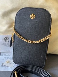 ［全新有單現貨］Tory Burch Emerson phone crossbody (black)/ TB 黑色防刮皮電話袋