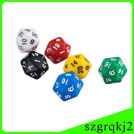 [Szgrqkj2] 6 Pcs D20 Gaming Dice Twenty Sided Die RPG Six Opaque Colors Couleur 1#